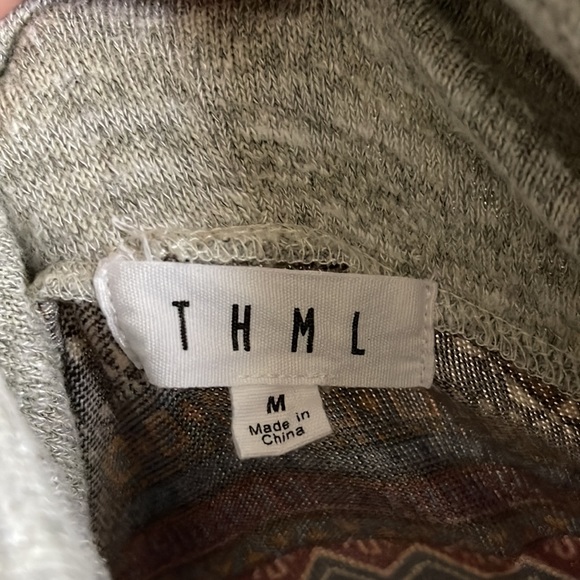 Anthropologie THML Sz M Nordic Fair Aisle Printed Sweater Dress - Picture 8 of 13